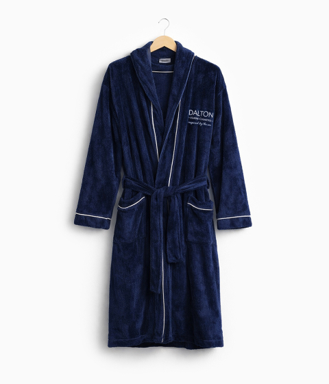 DALTON anniversary bathrobe in navy blue