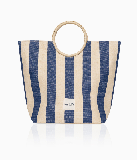 DALTON anniversary beach bag in blue and white stripes