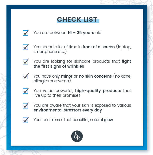 Check list Check list young skin