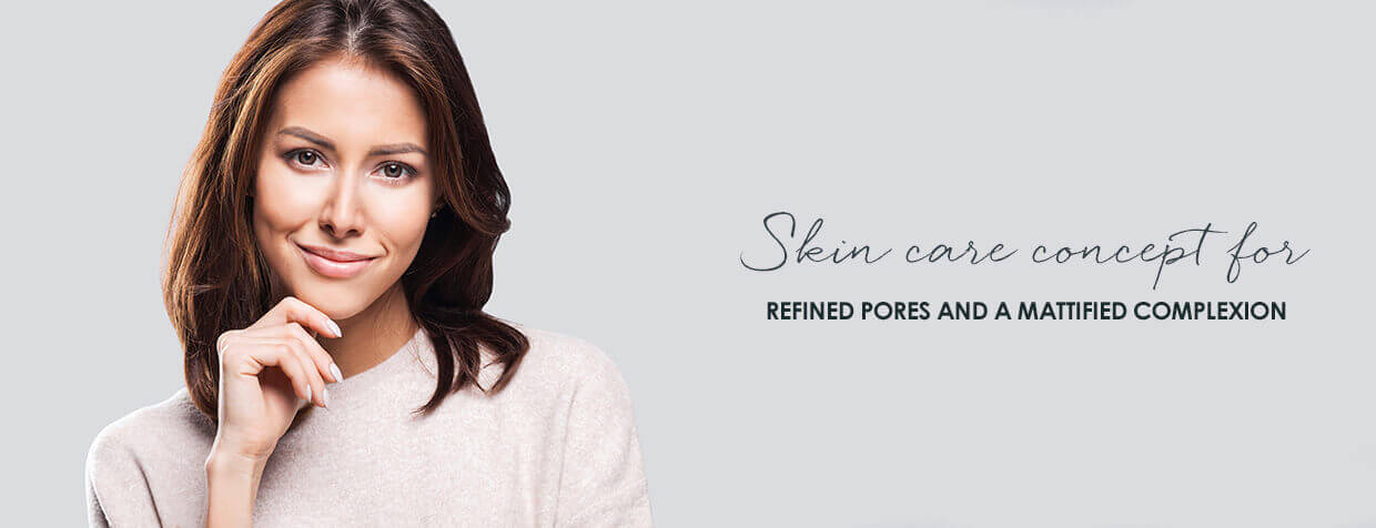 Skincare concept for refined pores and a mattified complexion DALTON Oyster Skin Balance products for combination skin