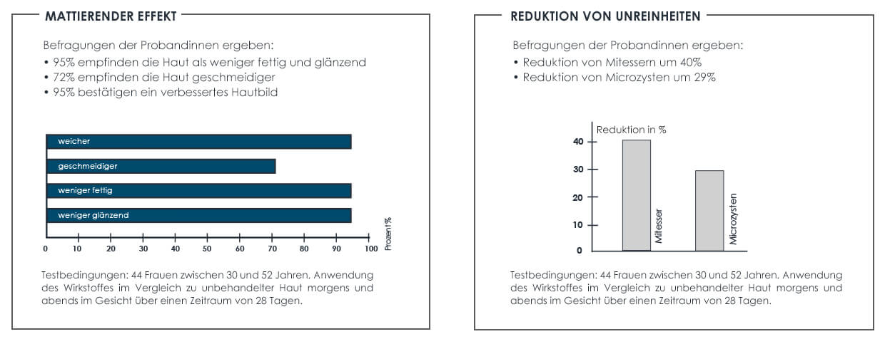 Nachweislich zu einem ebenmäßigen Hautbild dank der richtigen Pflege für Mischhaut Studien belegen die mattierende und porenverfeinernde Wirkung der OYSTER Mischhaut Pflege