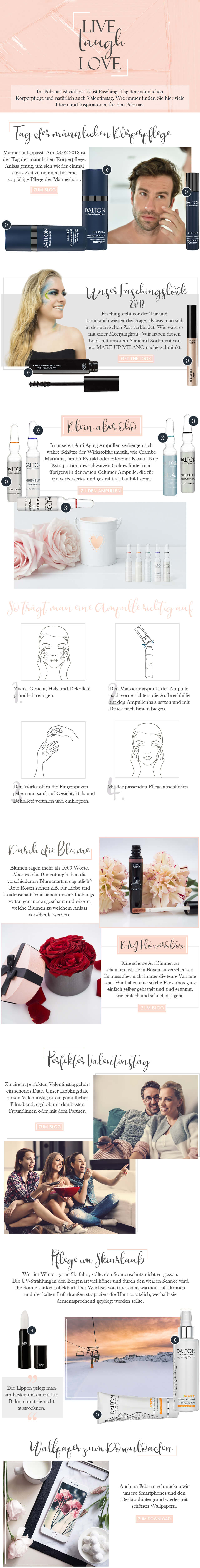 Themenwelt Live, laugh,love Pflegehighlights im Februar