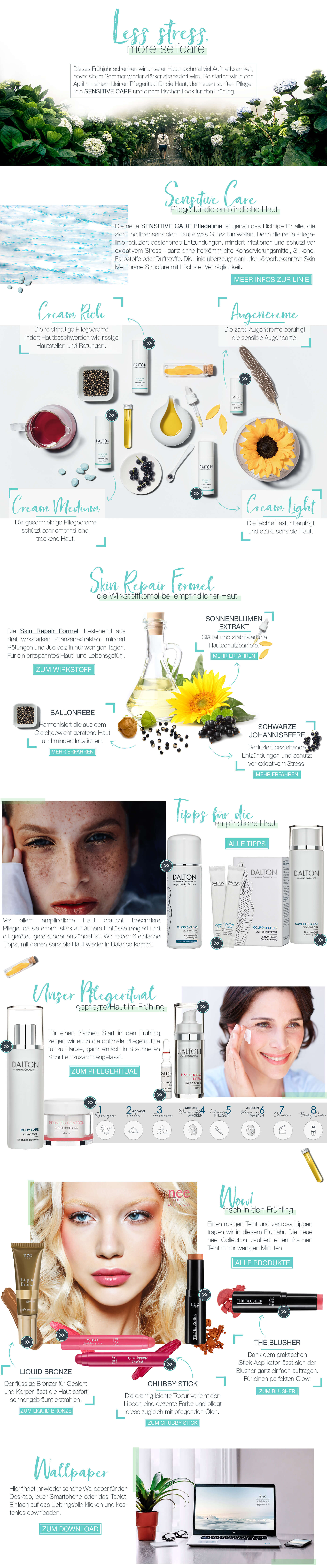 Themenwelt Less stress, more selfcare Pflegeprodukte bei sehr empfindlicher Haut