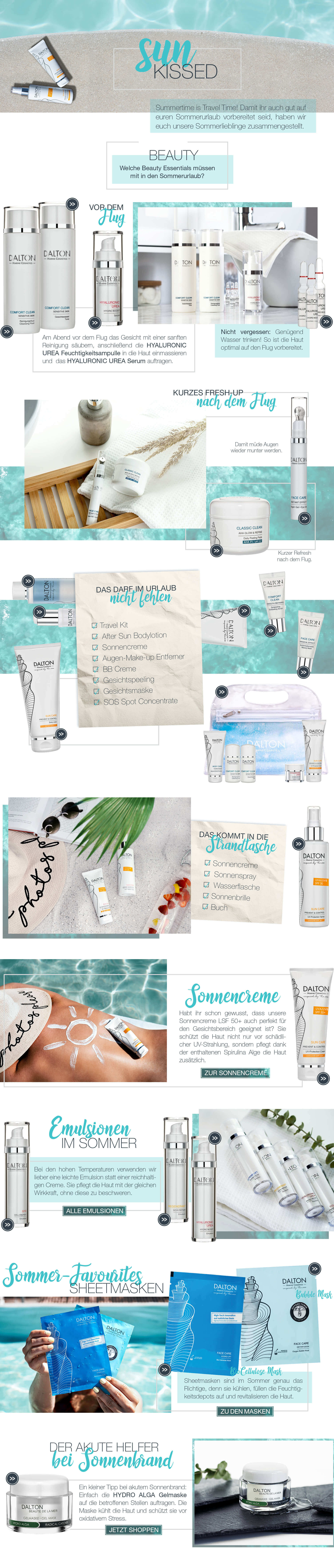 Themenwelt Sunkissed Travel Beauty Essentials für den Sommerurlaub
