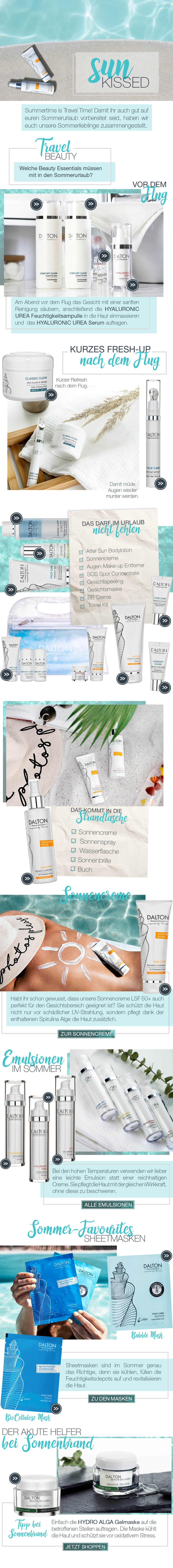 Themenwelt Sunkissed Travel Beauty Essentials für den Sommerurlaub