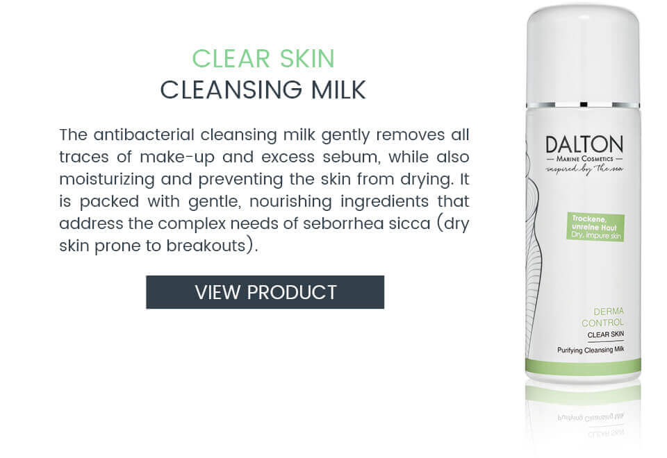 Anti-pimple cleansing milk for dry skin with blemishes