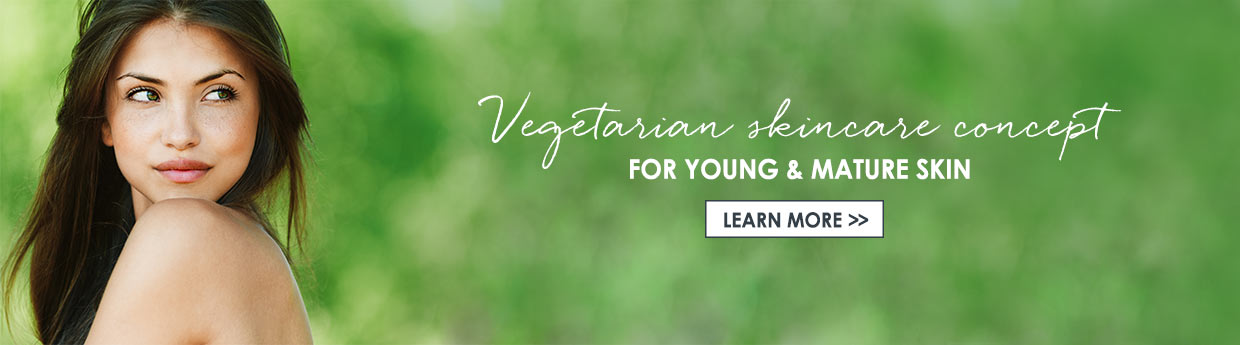 Vegetarian skincare concept for young & mature skin