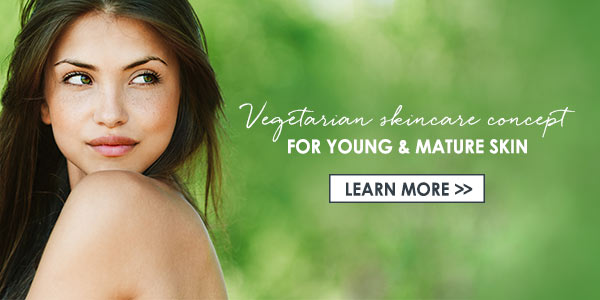 Vegetarian skincare concept for young & mature skin
