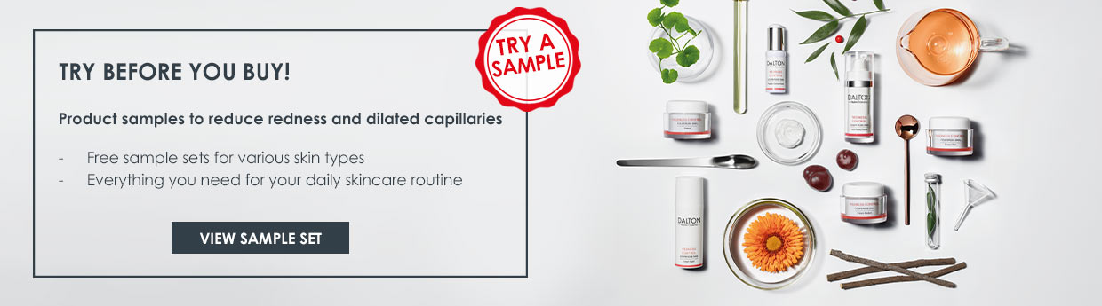 Redness control for couperose skin – product samples