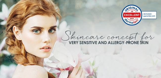 Skincare concept for very sensitive and allergy-prone skin Face products for sensitive skin prone to allergies