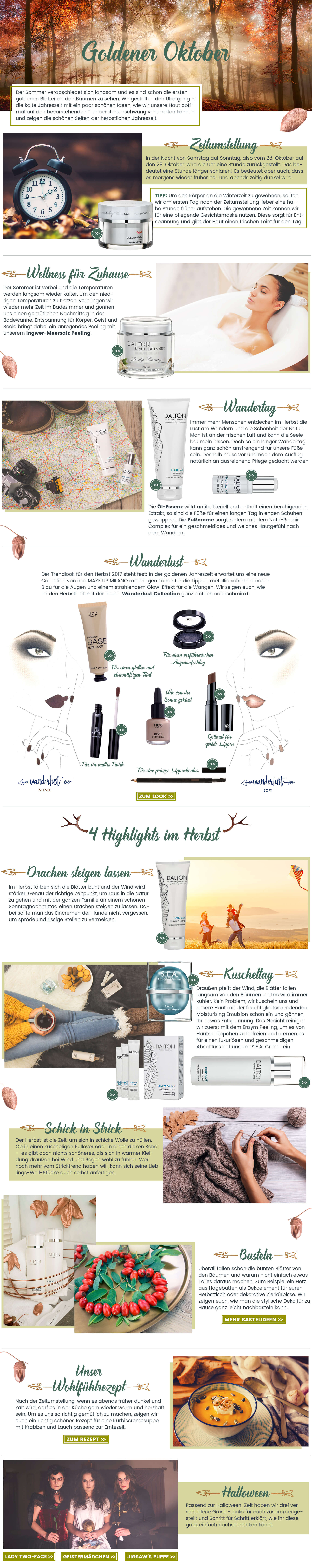 Themenwelt Goldener Oktober Make-up und Pflegehighlights im Herbst