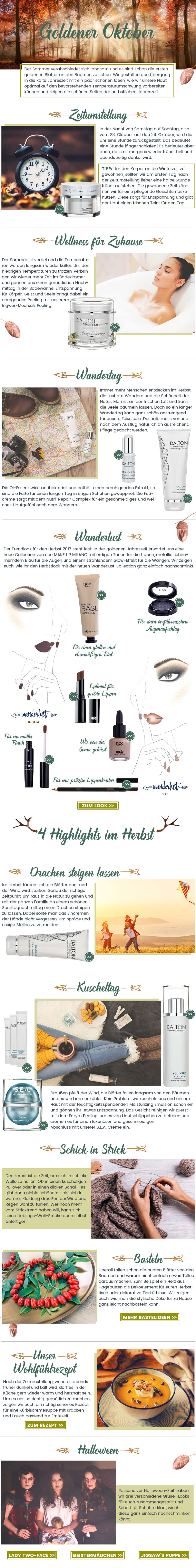 Themenwelt Goldener Oktober Make-up und Pflegehighlights im Herbst