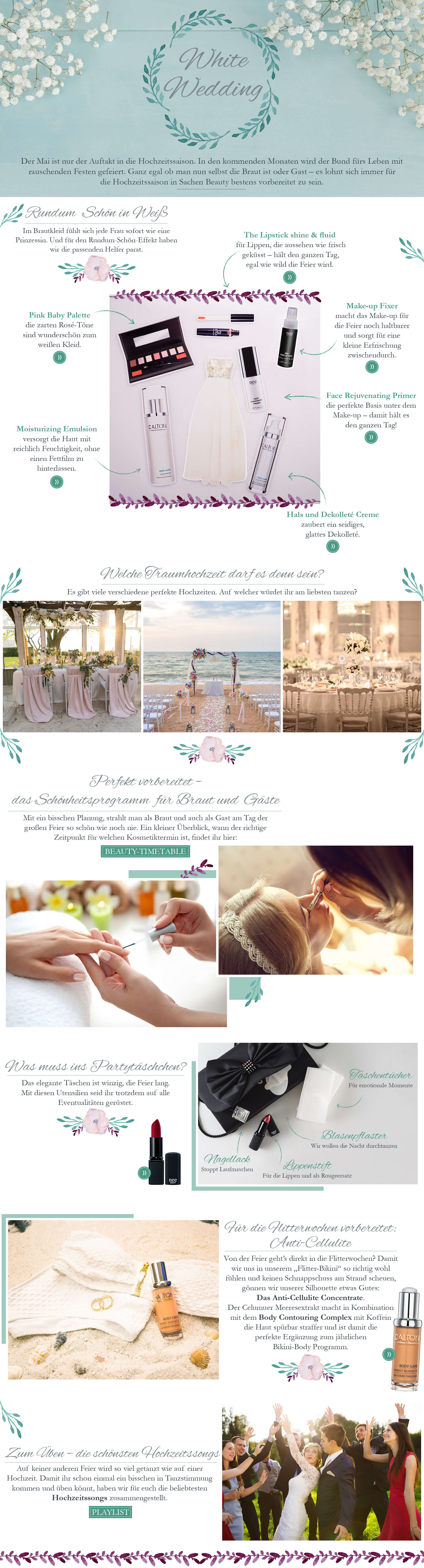 Themenwelt White Wedding Perfekt vorbereitet für die Hochzeitssaison in Sachen Beauty